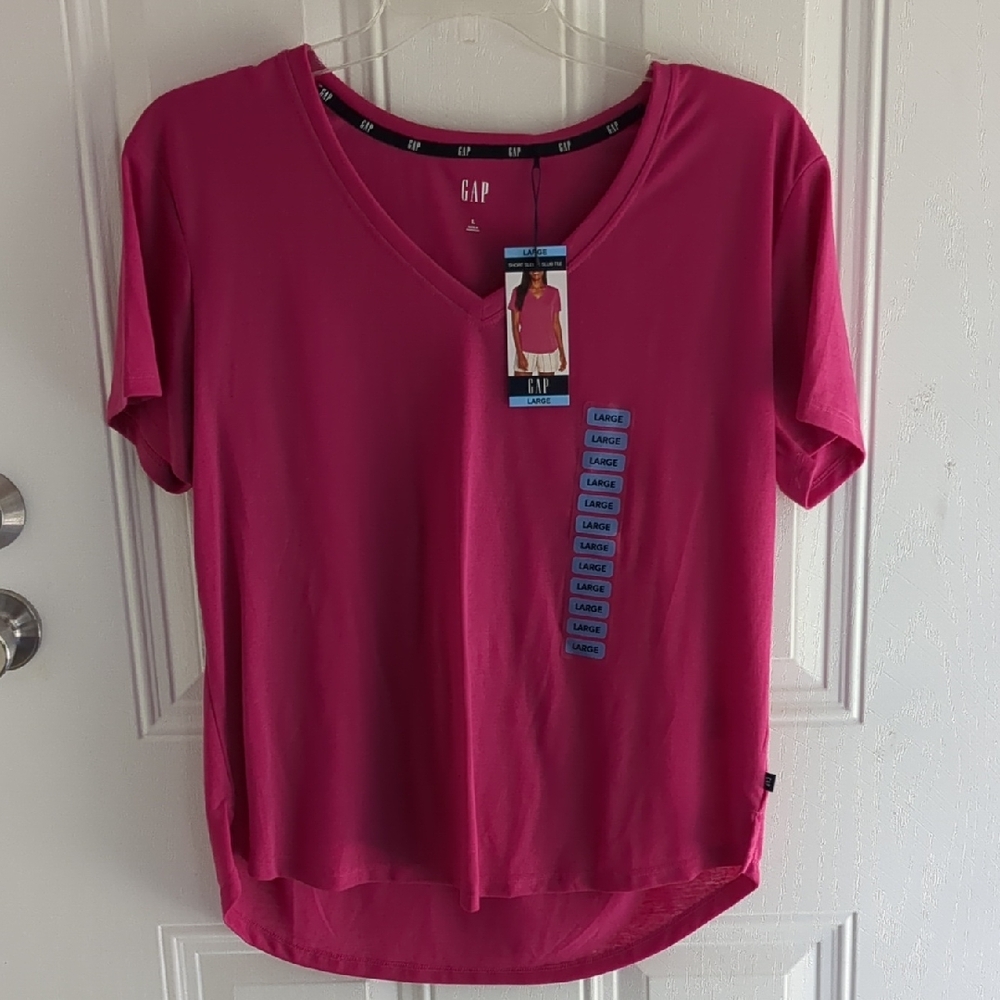 GAP Women's Vivid Pink Short Sleeve Tee
